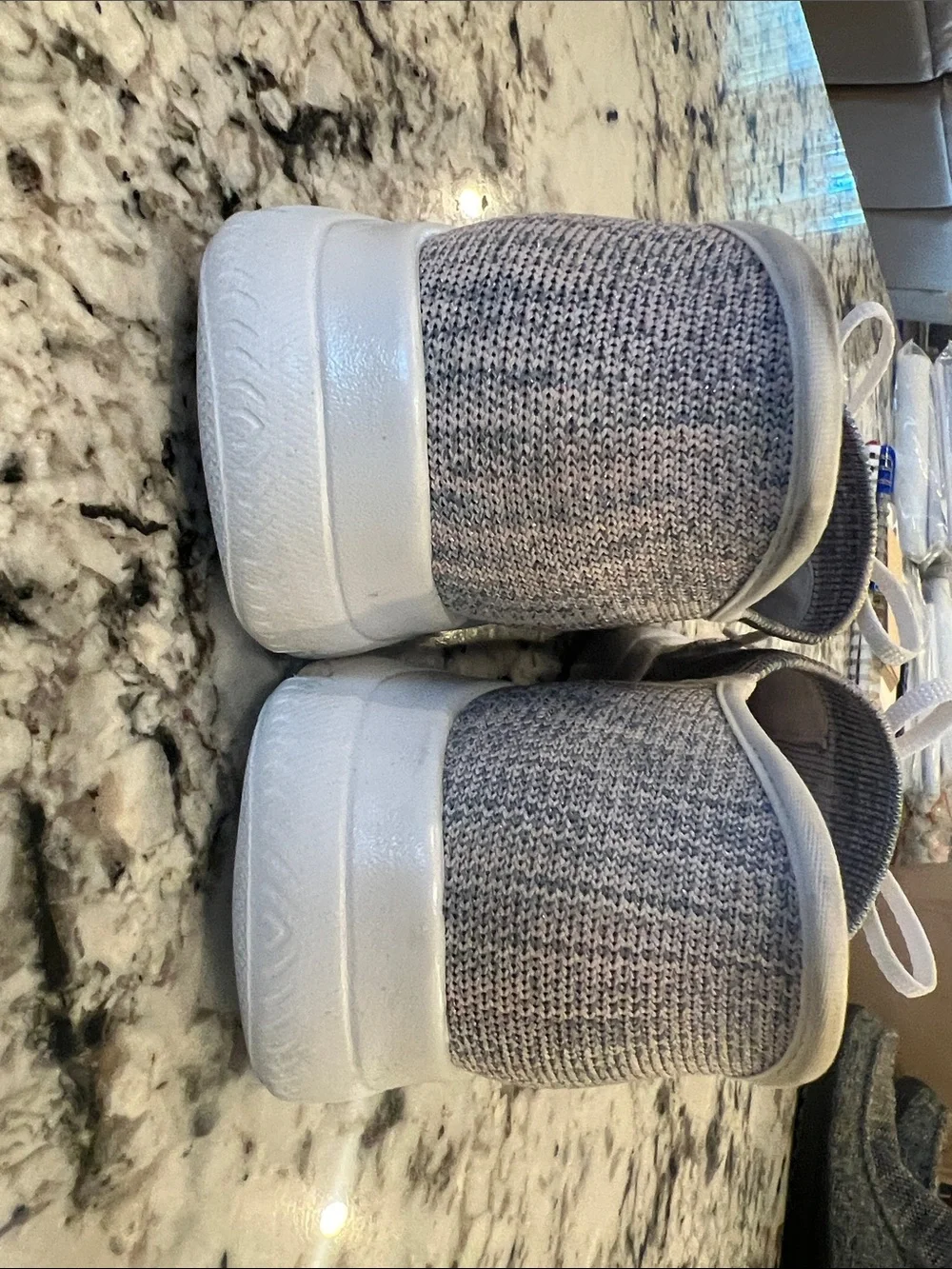 Skechers Women's Light Gray Knit Slip-In Athletic Sneakers